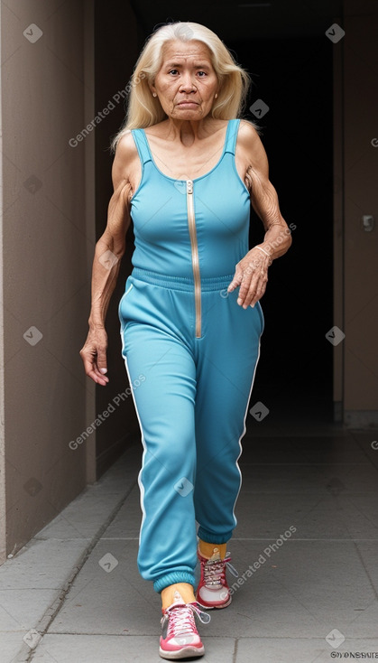 Bolivian elderly female with  blonde hair