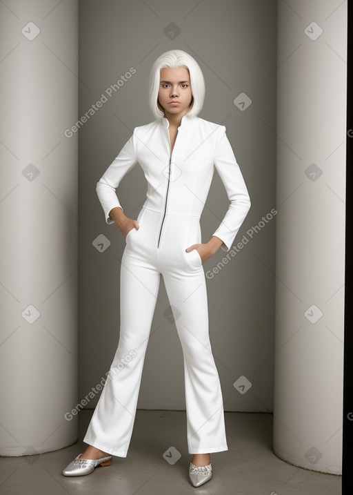 Puerto rican teenager boy with  white hair