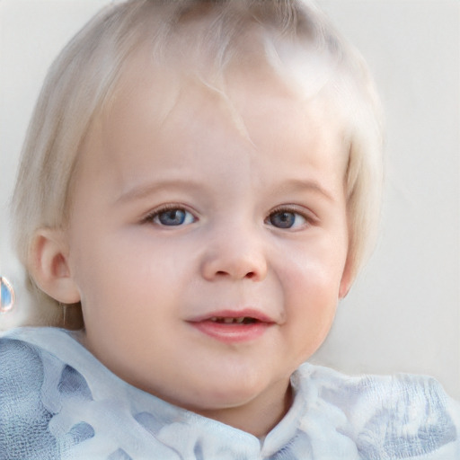 Neutral white child female with short  brown hair and blue eyes