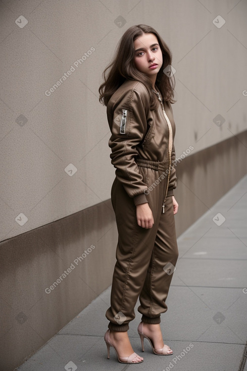 Uruguayan teenager girl with  brown hair