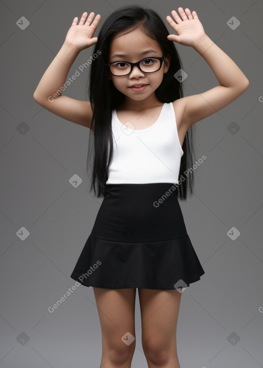 Filipino child girl with  black hair