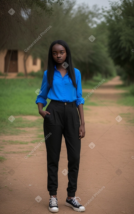 Sudanese teenager girl with  black hair