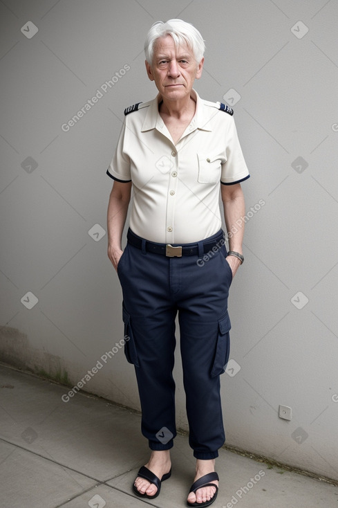 German elderly non-binary with  white hair