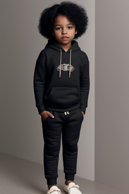 African american child male with  black hair