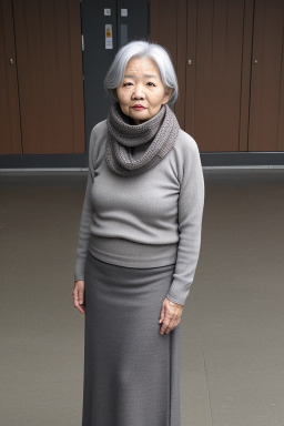 Korean elderly female with  gray hair