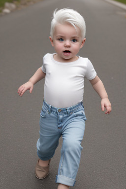 Slovenian infant boy with  white hair