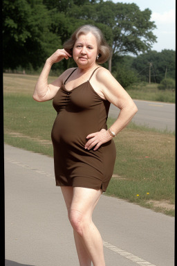 Caucasian elderly female with  brown hair