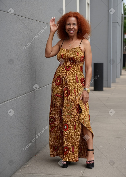 African middle-aged female with  ginger hair