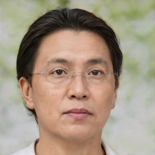 Neutral white adult male with short  brown hair and brown eyes