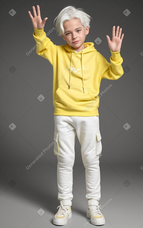 Austrian child boy with  white hair