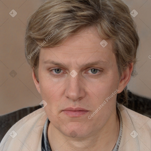 Neutral white adult male with short  brown hair and brown eyes