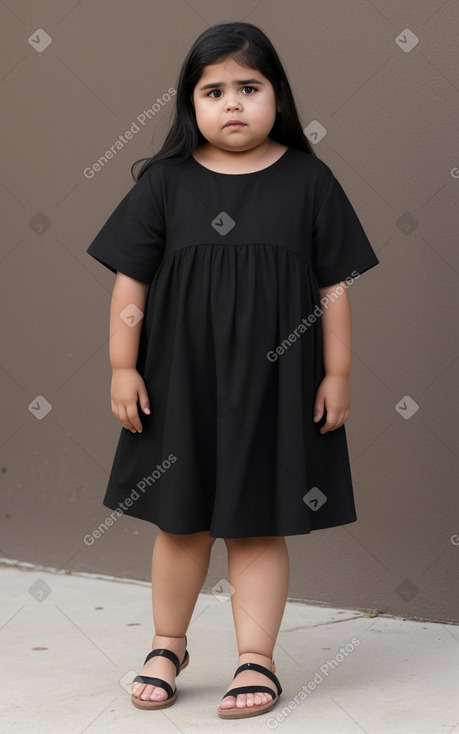 Mexican child girl with  black hair