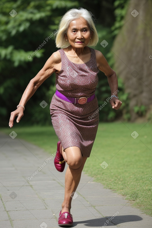 Nepalese elderly female with  blonde hair