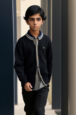 Emirati teenager boy with  black hair