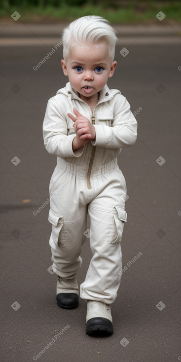 African infant boy with  white hair