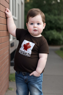 Canadian infant boy with  brown hair