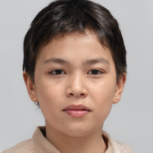 Neutral asian young-adult male with short  brown hair and brown eyes