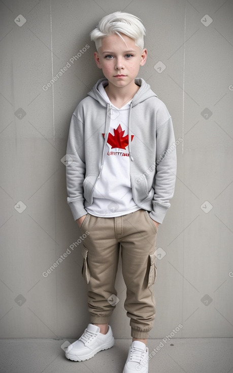 Canadian child boy with  white hair