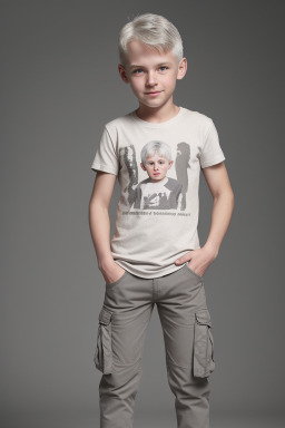 Caucasian child male with  gray hair