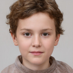 Neutral white child female with short  brown hair and brown eyes