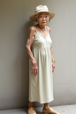 Thai elderly female with  blonde hair