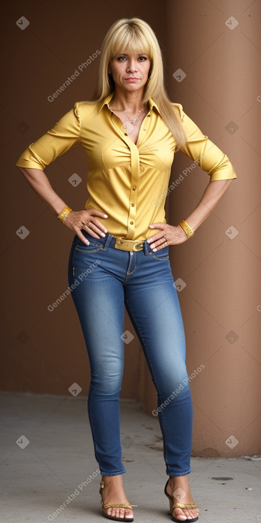 Venezuelan 45 years female with  blonde hair