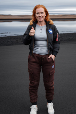 Icelandic middle-aged female with  ginger hair