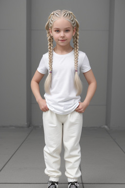 Caucasian child female with  white hair