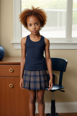 African american child girl with  ginger hair