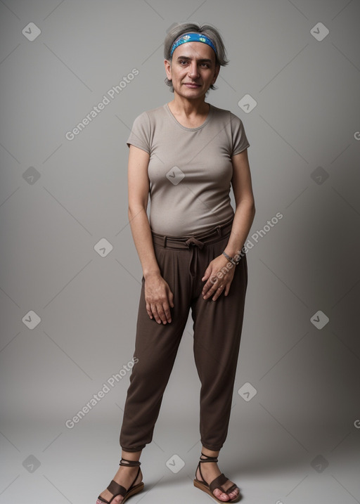 Romanian middle-aged non-binary with  gray hair