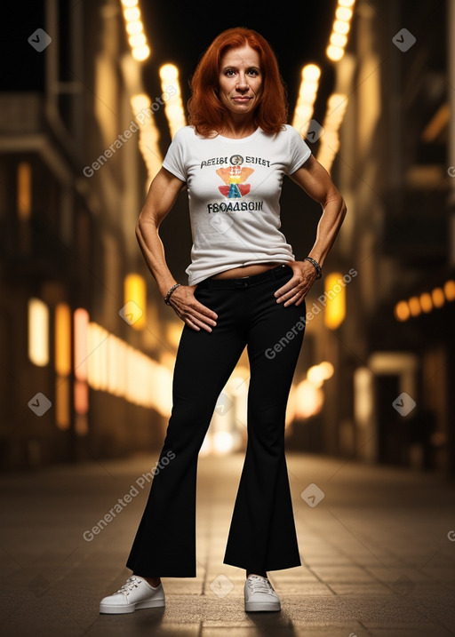 Portuguese 45 years female with  ginger hair