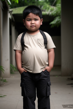 Indonesian child boy with  black hair