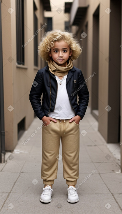 Arab child boy with  blonde hair