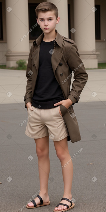 Ukrainian teenager boy with  brown hair