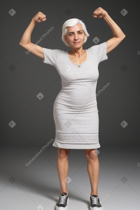 Moroccan 45 years female with  white hair