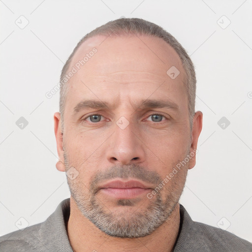 Neutral white adult male with short  brown hair and brown eyes