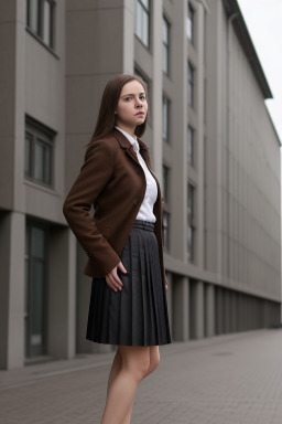 Latvian adult female with  brown hair