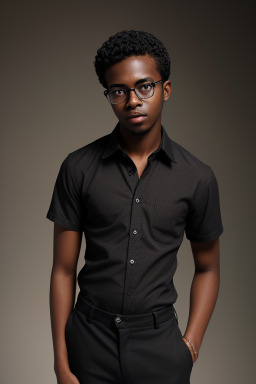 African american young adult male with  black hair