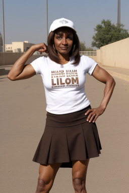 Sudanese middle-aged female with  brown hair