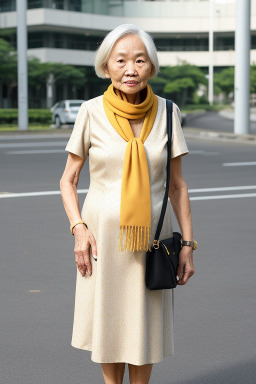 Singaporean elderly female with  blonde hair