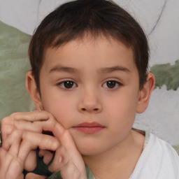 Neutral white child male with short  brown hair and brown eyes