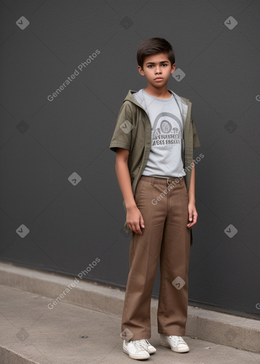 Bolivian teenager boy with  brown hair