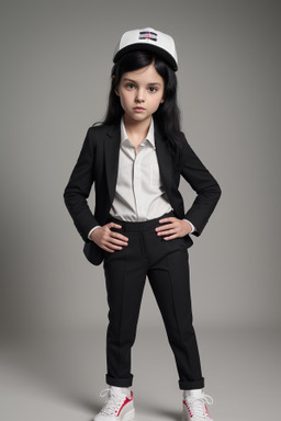 Polish child female with  black hair