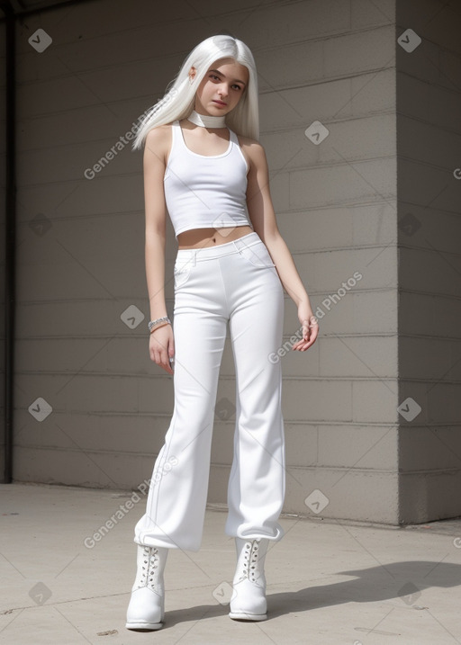 Georgian teenager girl with  white hair