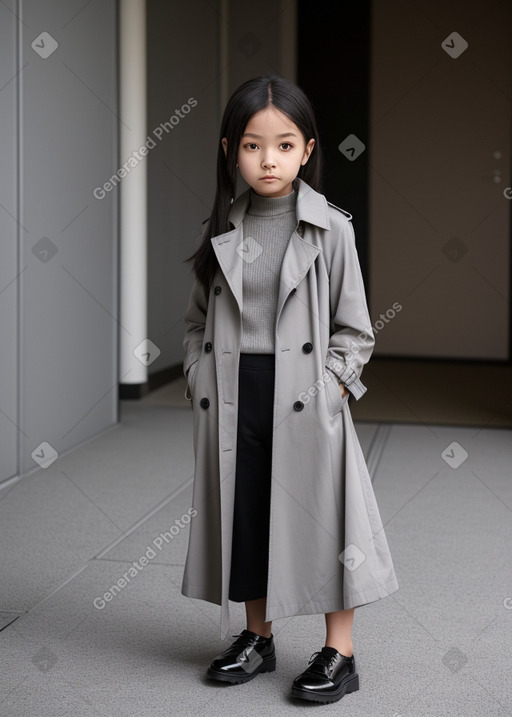 Japanese child girl with  gray hair