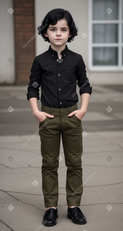 Russian child boy with  black hair