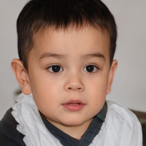 Neutral white child male with short  brown hair and brown eyes