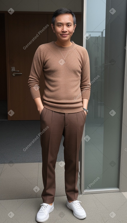 Singaporean adult male with  brown hair