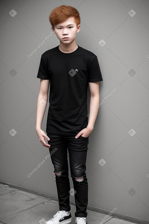 Vietnamese teenager boy with  ginger hair