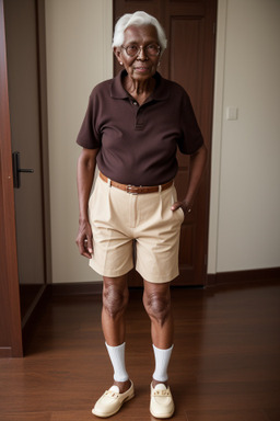 Elderly non-binary with  brown hair